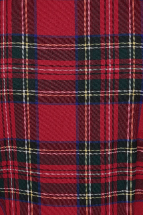 Banned Retro - Robe swing à carreaux Hannah Holiday Tartan en rouge 3