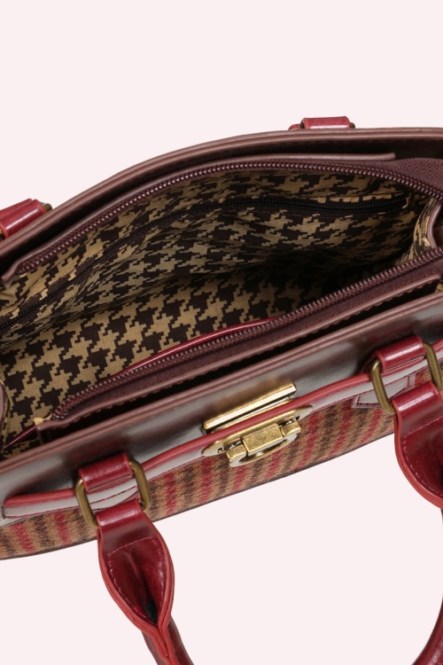 Banned Retro - Darling Belle Check Tote Bag in Brown 6