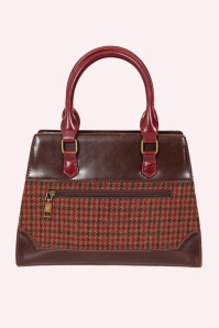 Banned Retro - Darling Belle Check Tote Bag in Brown 7