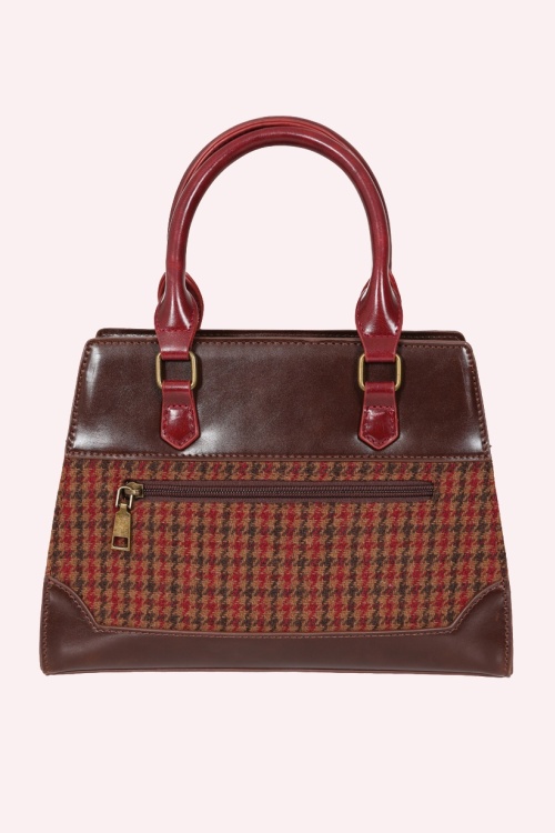 Banned Retro - Darling Belle Check Tote Bag in Brown 7