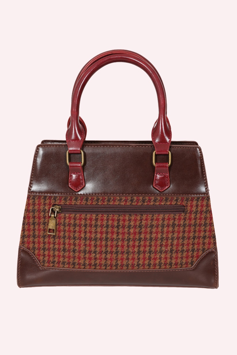 Banned Retro - Darling Belle Check Tote Bag in Brown 7