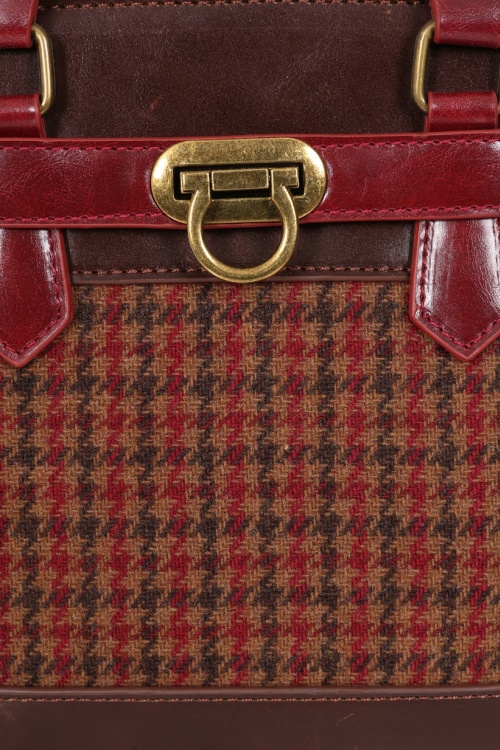 Banned Retro - Darling Belle Check Tote Bag in Brown 3
