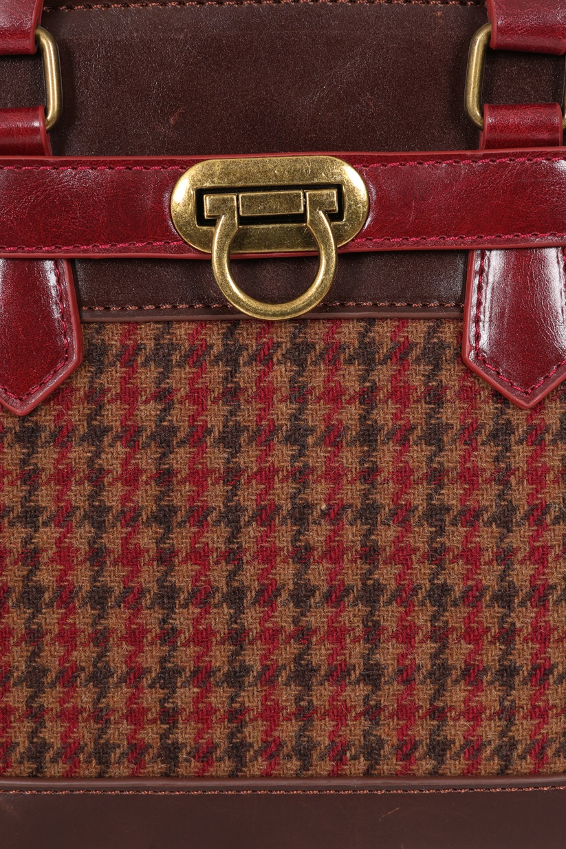 Banned Retro - Darling Belle Check Tote Bag in Brown 3