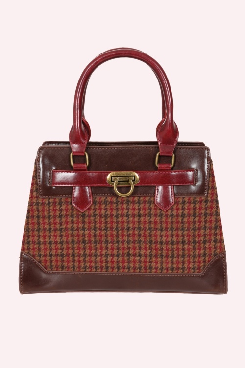 Banned Retro - Darling Belle Check Tote Bag in Brown