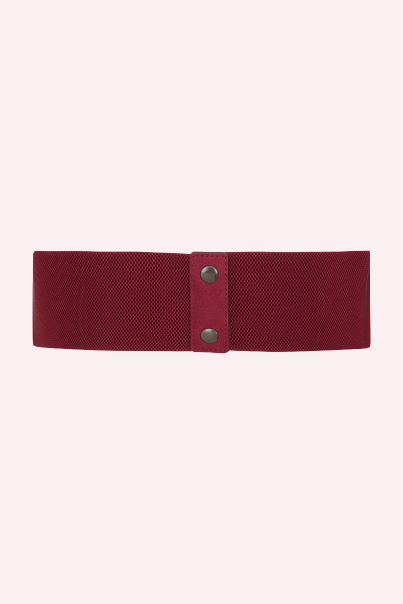 Banned Retro - Petal Bow Belt in Burgundy 4