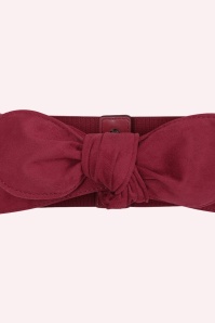 Banned Retro - Petal Bow Belt in Burgundy 3