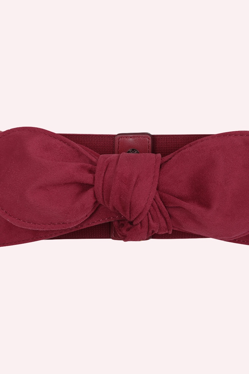 Banned Retro - Petal Bow Belt in Burgundy 3
