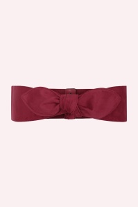Banned Retro - Petal Bow Belt in Burgundy