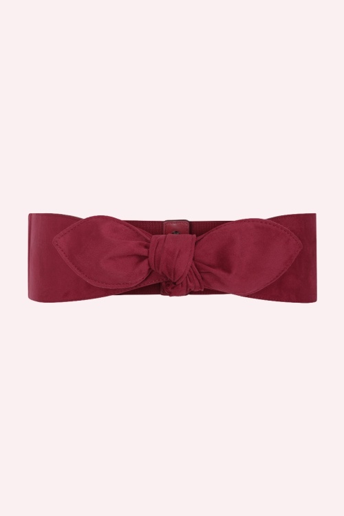 Banned Retro - Petal Bow Belt in Burgundy