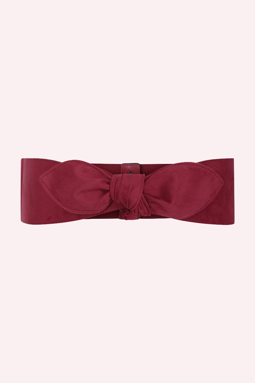 Banned Retro - Petal Bow Belt in Burgundy