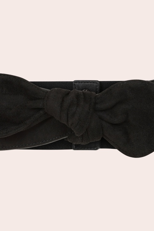 Banned Retro - Petal Bow Belt in Black 2