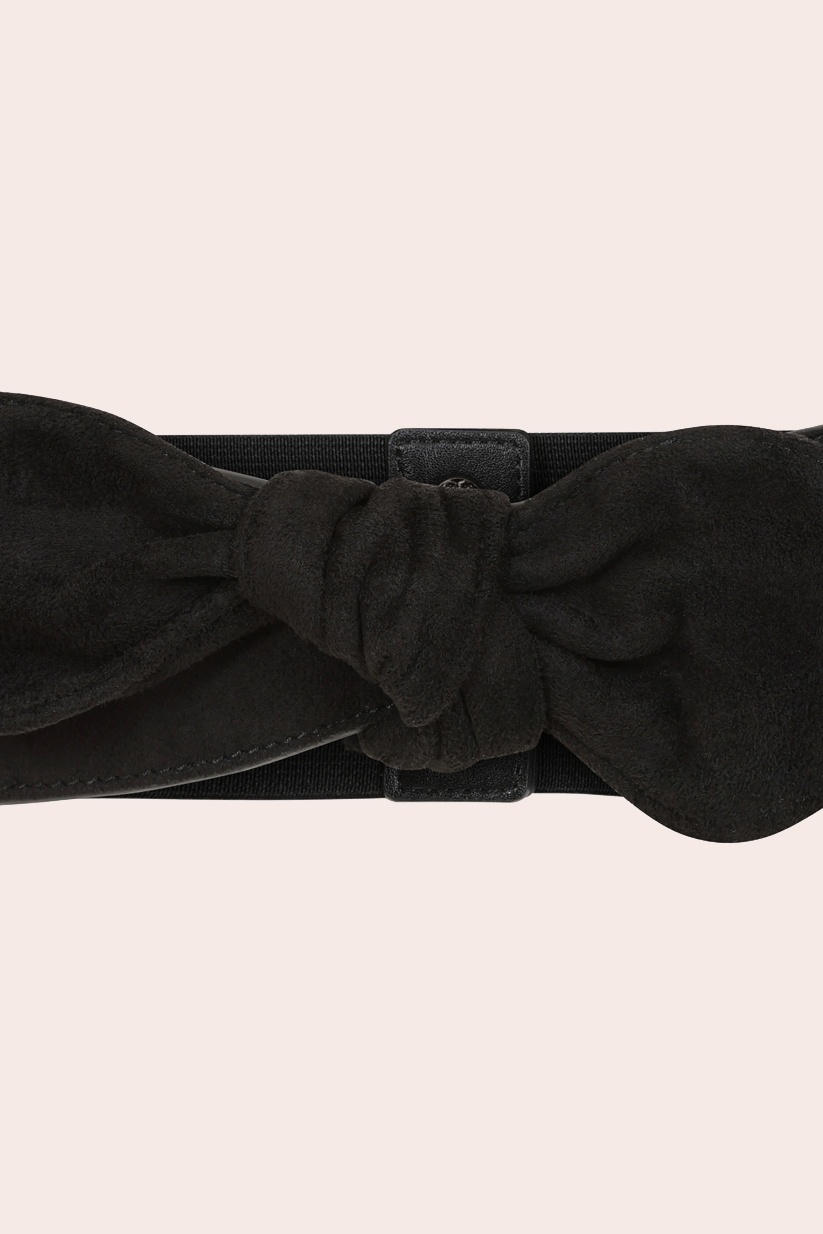 Banned Retro - Petal Bow Belt in Black 2