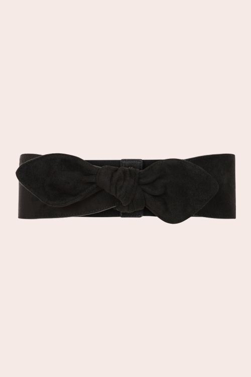 Banned Retro - Petal Bow Belt in Black