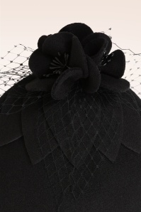Banned Retro - Noir Veil Fascinator in Black 2