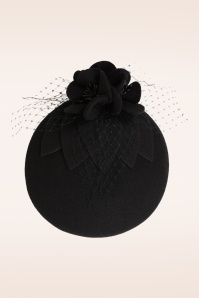 Banned Retro - Noir Veil Fascinator in Black
