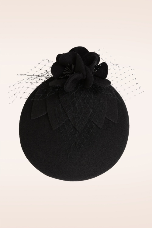 Banned Retro - Noir Veil Fascinator in Black