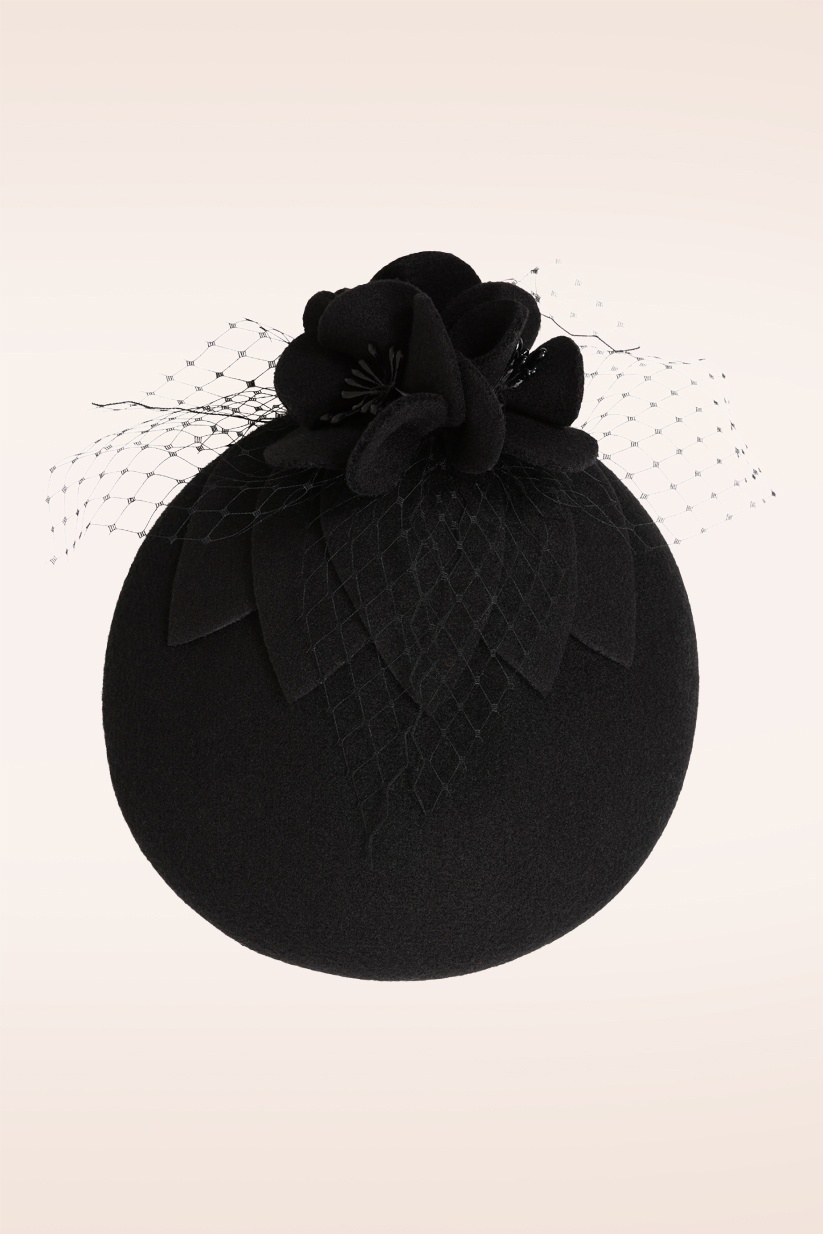 Banned Retro - Noir Veil Fascinator in Black