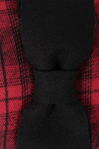 Banned Retro - Tartan Tease fascinator in bordeaux 3