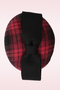 Banned Retro - Tartan Tease fascinator in bordeaux 2