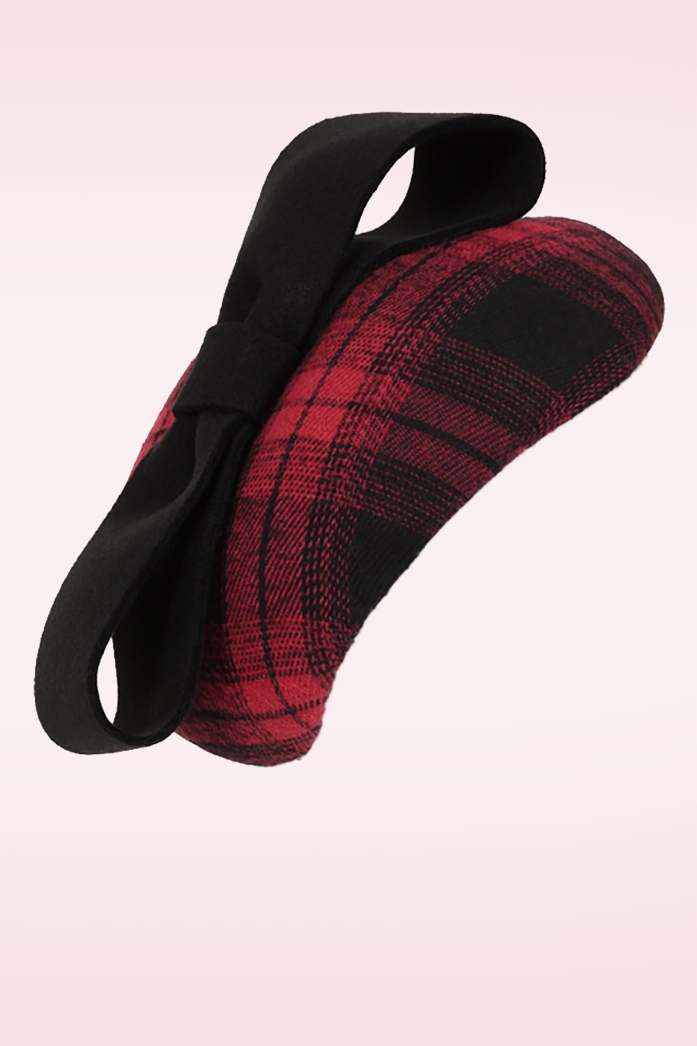 Banned Retro - Tartan Tease fascinator in bordeaux