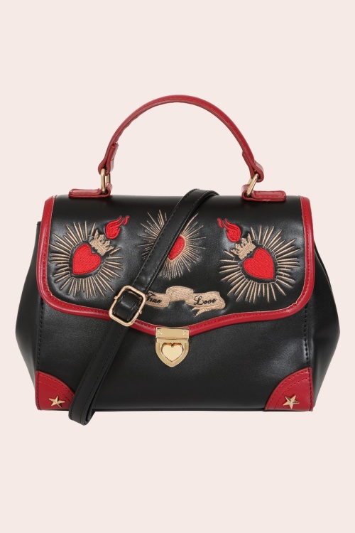 Banned Retro - True Love handtas in zwart 5
