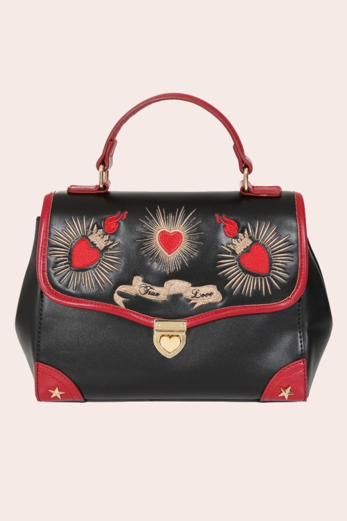 Banned Retro - True Love handtas in zwart