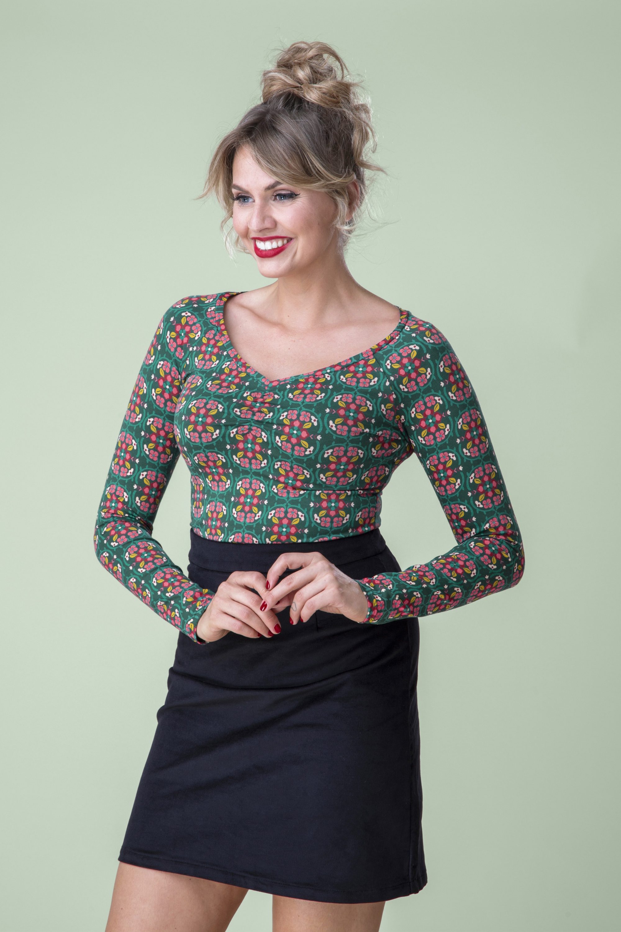 Blutsgeschwister - Savoir Vivre Top in Cowgirl Flower