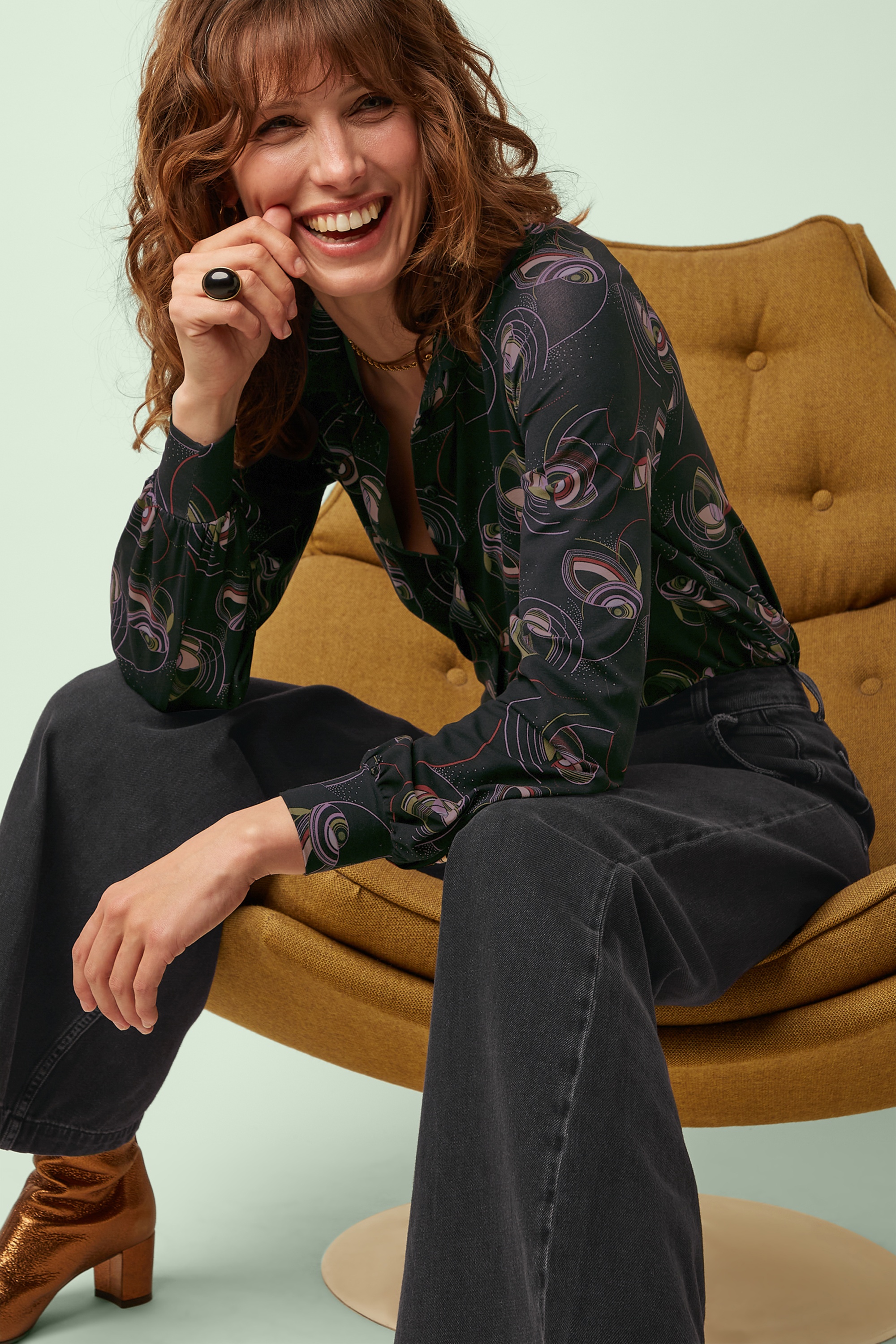 King Louie - Maisie Dolly Bluse in Schwarz 3