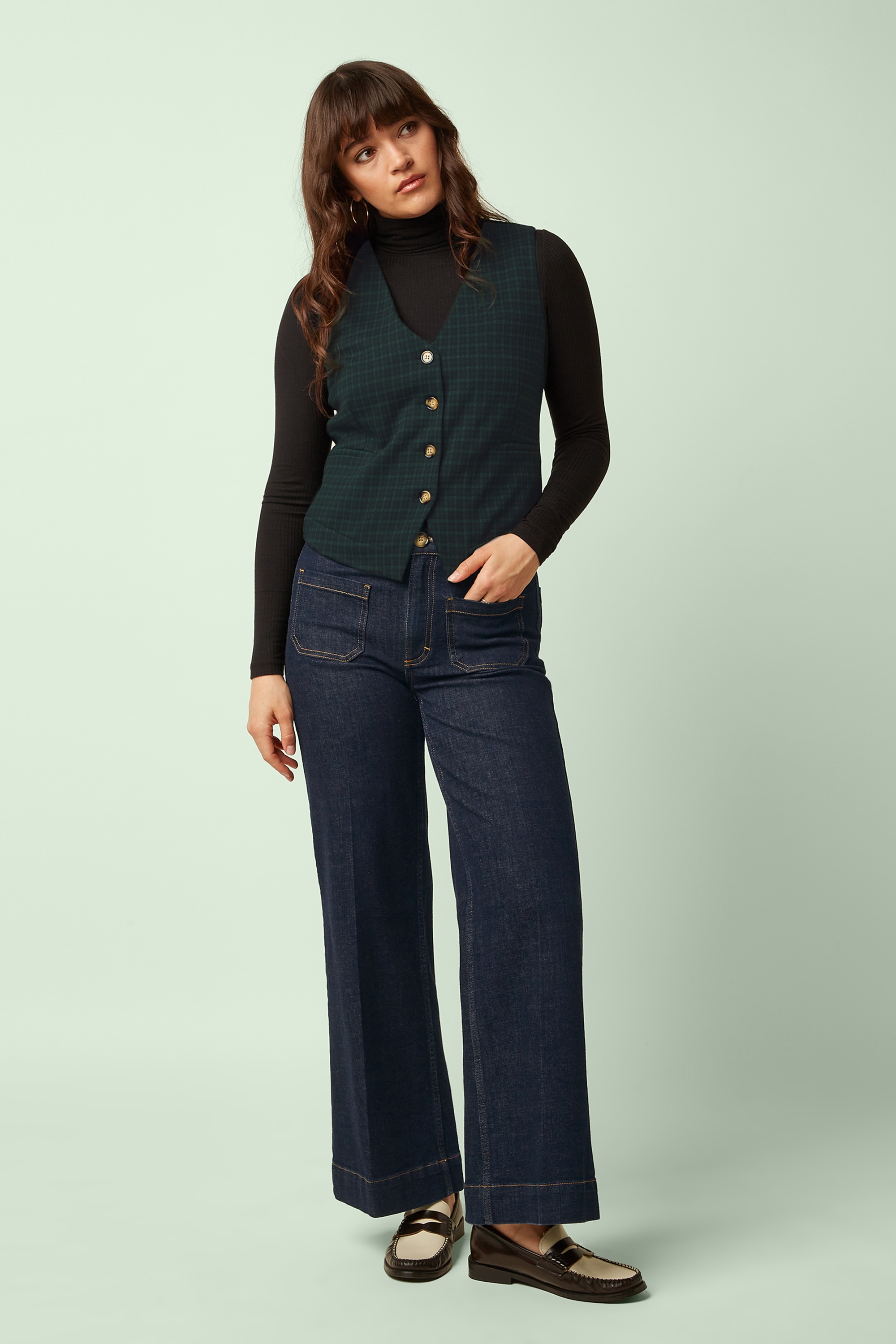 King Louie - Bianca Reyna Check gilet in zwart 3