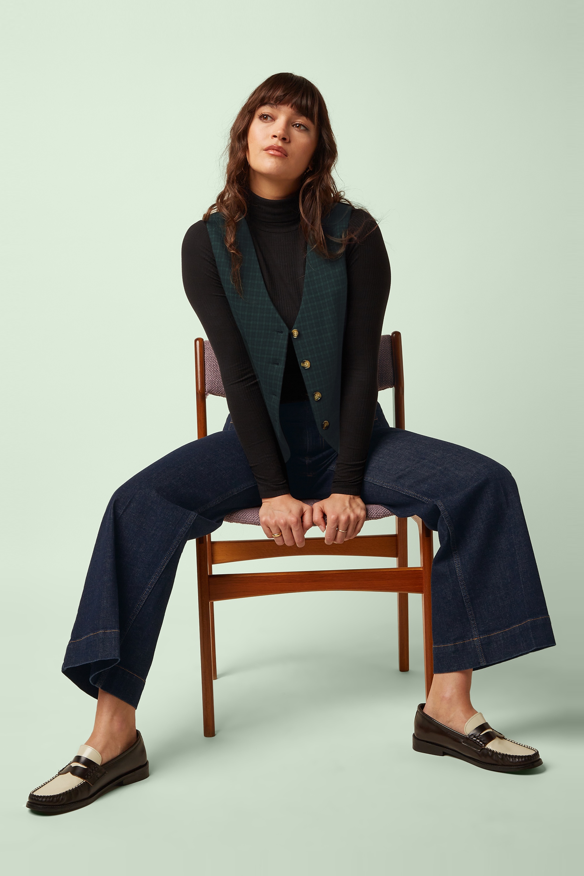 King Louie - Bianca Reyna Check gilet in zwart 4