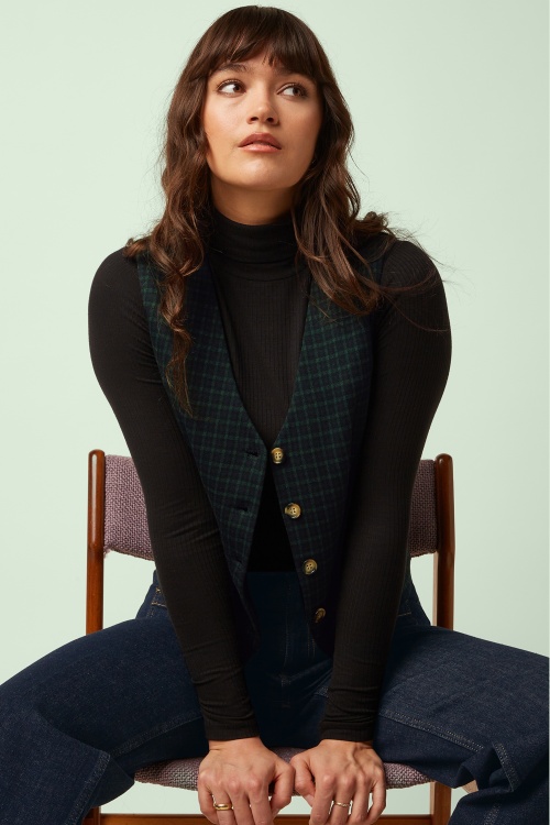 King Louie - Bianca Reyna Check gilet in zwart