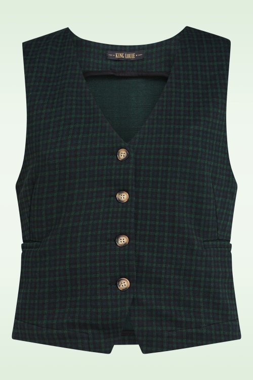 King Louie - Bianca Reyna Check gilet in zwart 2