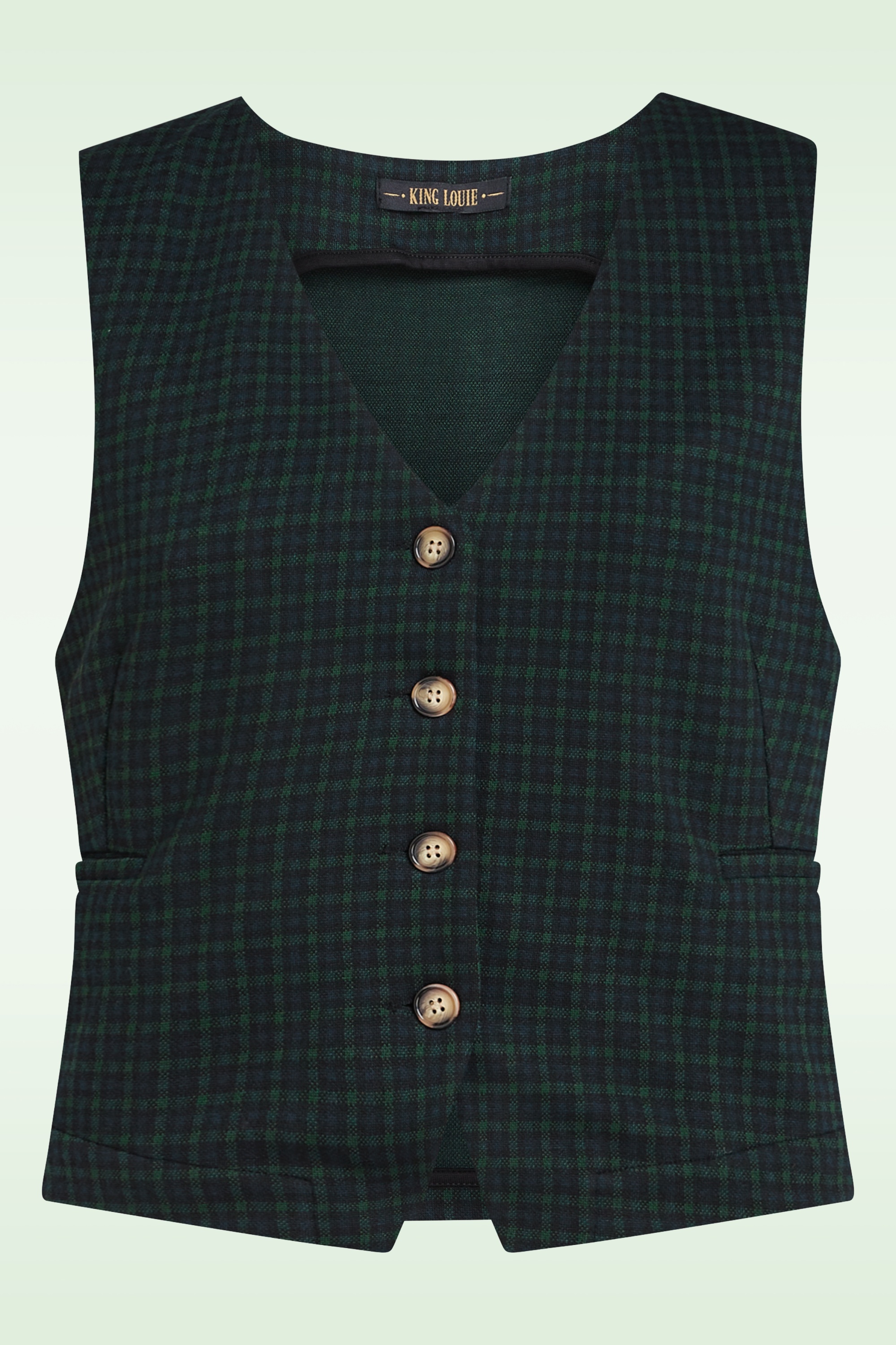 King Louie - Bianca Reyna Check gilet in zwart 2