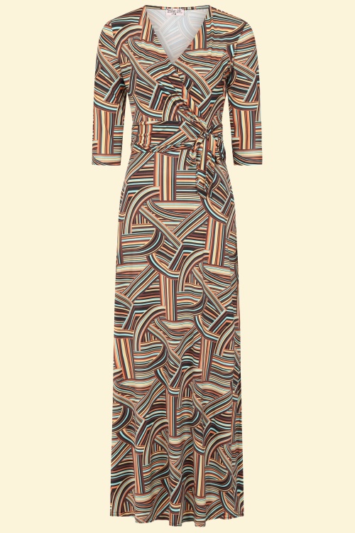 Vintage Chic for Topvintage - Exclusivité Topvintage ~ Robe longue Annika en multicolore géométrique