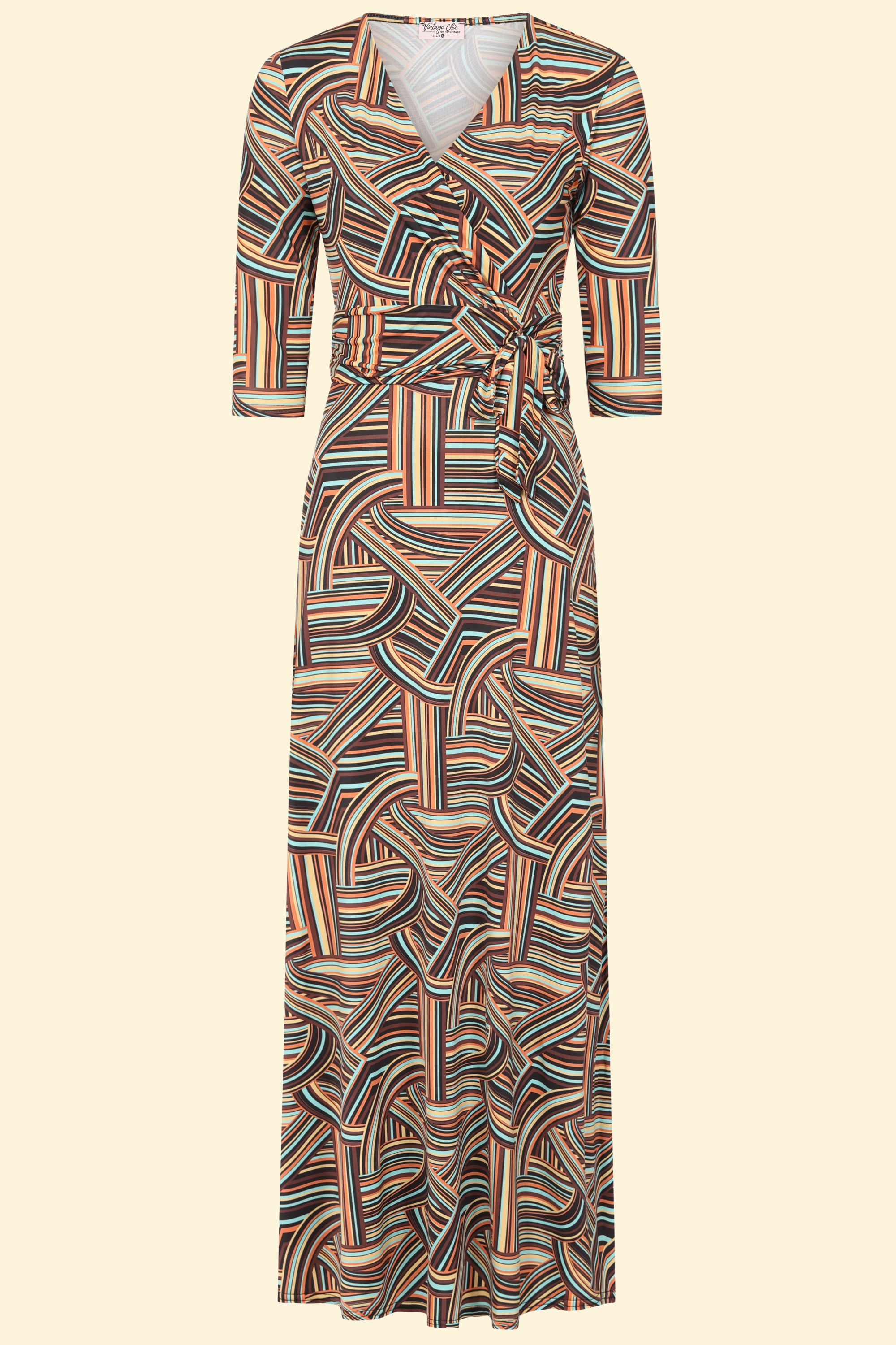 Vintage Chic for Topvintage - Topvintage exclusive ~ Annika Slinky maxi jurk in multi geo