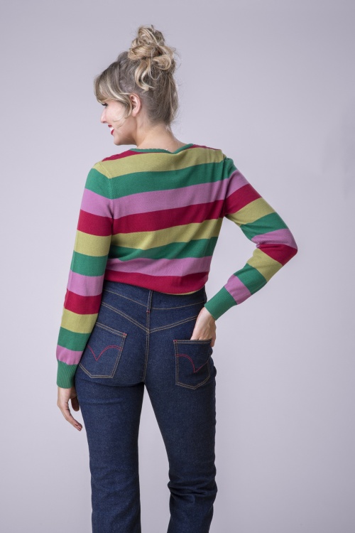 Blutsgeschwister - Gilet en maille Save The Brave Candy en Little Party Stripe  4