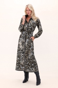 K-Design - Hiss and Tell Snake Print Maxi Dress in Beige
