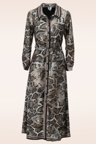 K-Design - Hiss and Tell Snake Print Maxi Dress in Beige 2
