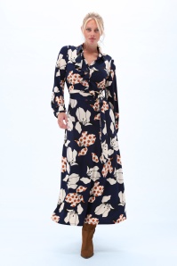 K-Design - Blue Belle Garden Maxi Dress in Midnight Blue