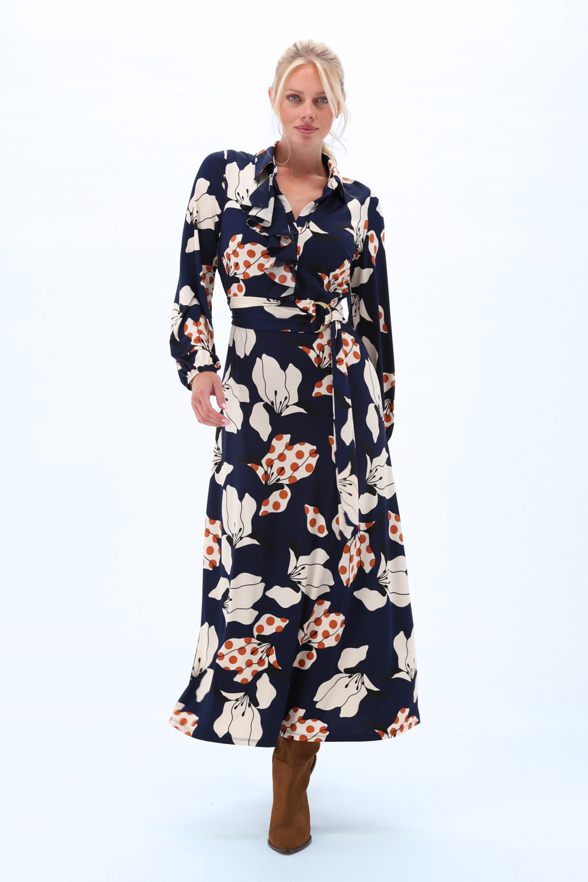 K-Design - Blue Belle Garden Maxi Dress in Midnight Blue