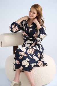 K-Design - Blue Belle Garden Maxi Dress in Midnight Blue 2