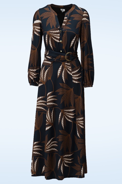 K-Design - Autumn Reverie Maxi Dress in Midnight Blue 2