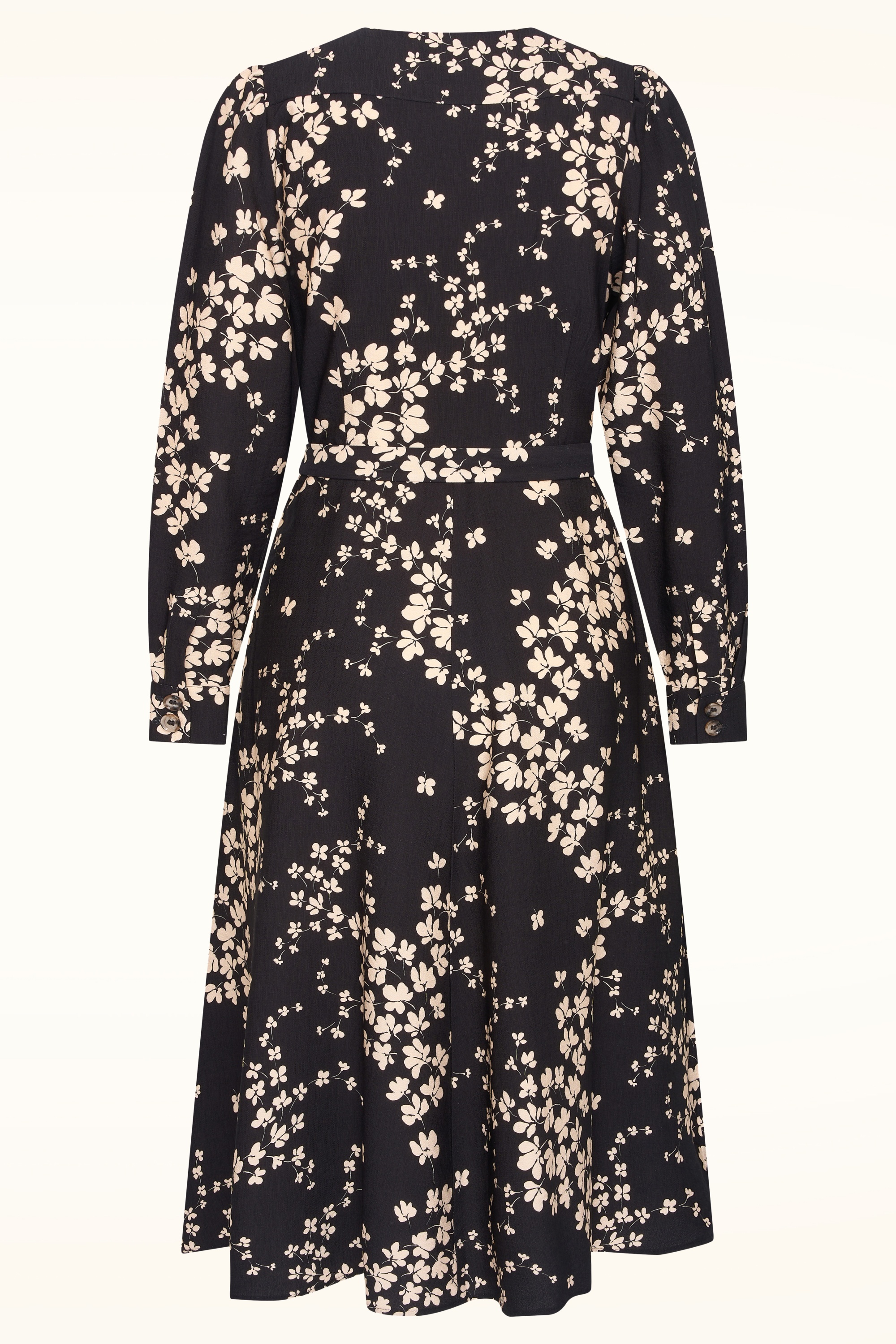 Very Cherry - Magnolia Blossom Crêpe Dress in Noirette 4