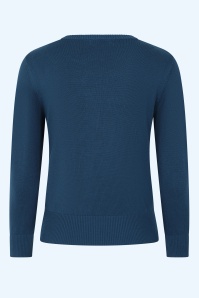Banned Retro - Bella Bow Top in Teal Blue 2