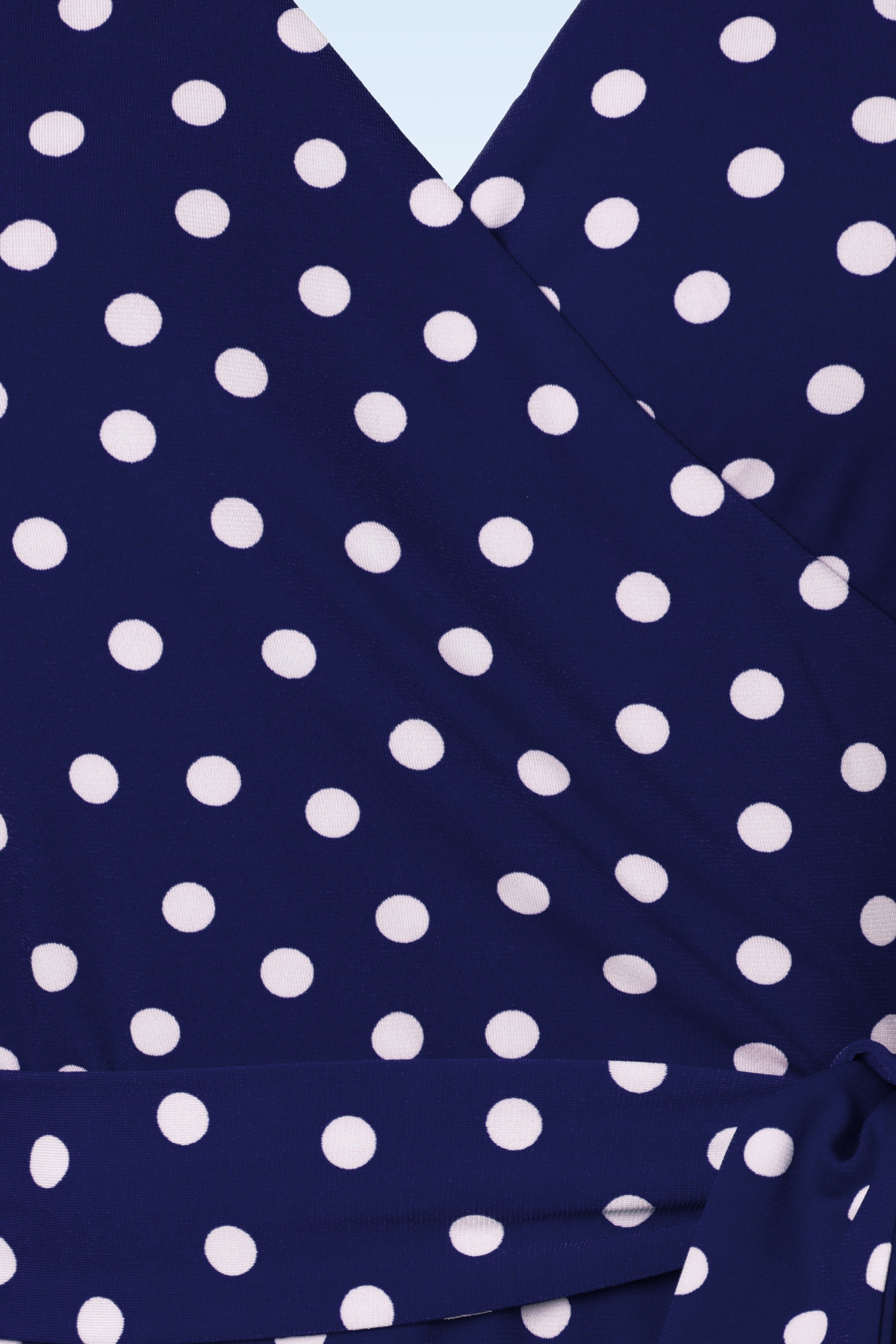 Topvintage Boutique Collection - Topvintage exclusive ~ Carina Polkadot Maxi Wrap Dress in Blue and White  4
