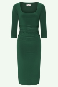 Vintage Chic for Topvintage - Topvintage exclusive ~ Lola Allure Slinky Pencil Dress in Green