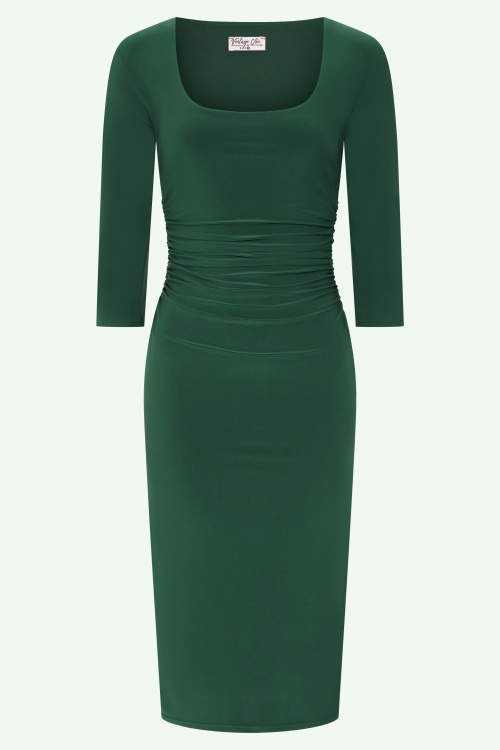 Vintage Chic for Topvintage - Topvintage exclusive ~ Lola Allure Slinky Pencil Dress in Green