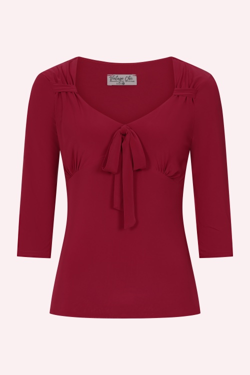 Vintage Chic for Topvintage - Topvintage exclusive ~ Valentina Bow Top in Red
