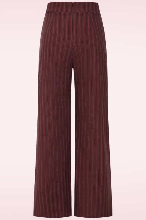 Vintage Chic for Topvintage - Topvintage exclusive ~ Bonnie Striped Trousers in Burgundy 3