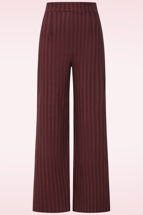 Vintage Chic for Topvintage - Topvintage exclusive ~ Bonnie Striped Trousers in Burgundy
